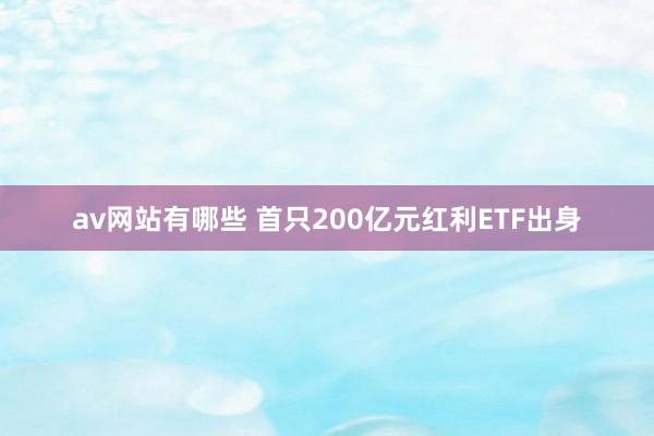 av网站有哪些 首只200亿元红利ETF出身