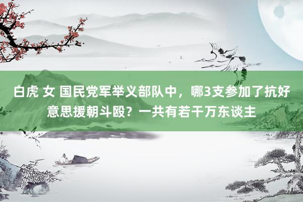 白虎 女 国民党军举义部队中，哪3支参加了抗好意思援朝斗殴？一共有若干万东谈主