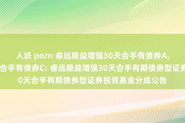 人妖 porn 睿远稳益增强30天合手有债券A,睿远稳益增强30天合手有债券C: 睿远稳益增强30天合手有期债券型证券投资基金分成公告