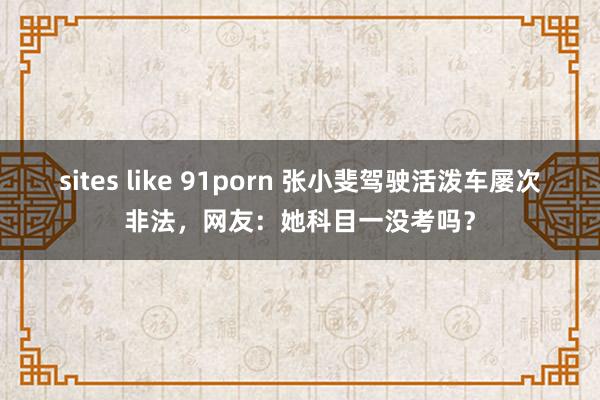sites like 91porn 张小斐驾驶活泼车屡次非法，网友：她科目一没考吗？