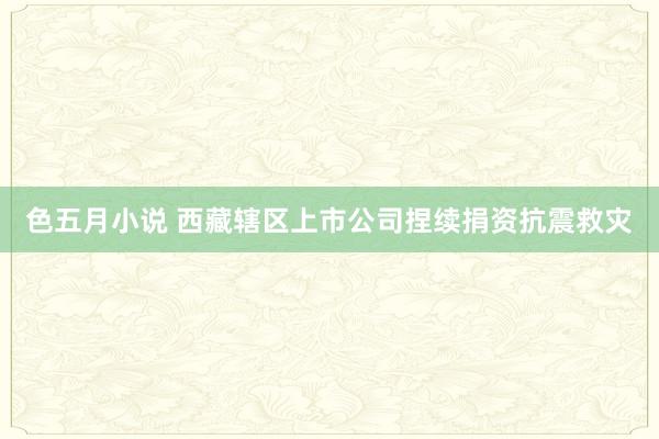色五月小说 西藏辖区上市公司捏续捐资抗震救灾