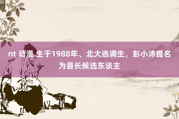 nt 动漫 生于1988年、北大选调生，彭小沛提名为县长候选东谈主