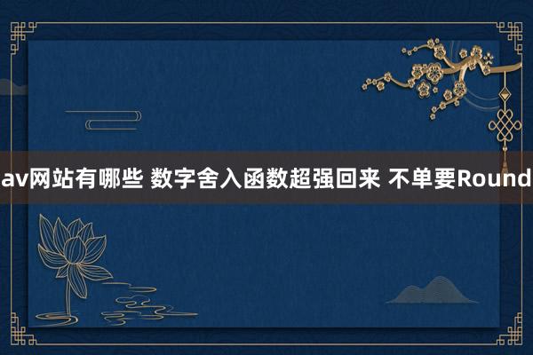 av网站有哪些 数字舍入函数超强回来 不单要Round