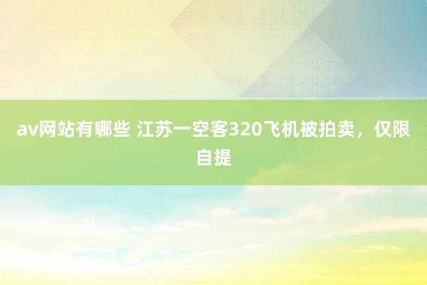 av网站有哪些 江苏一空客320飞机被拍卖，仅限自提