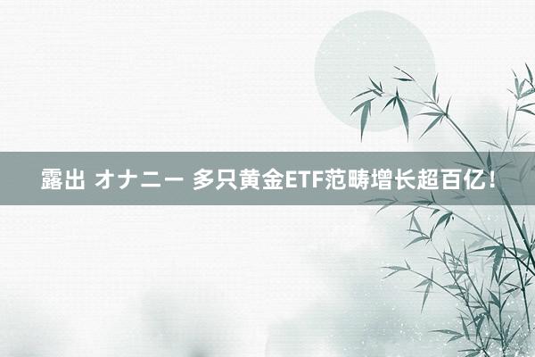 露出 オナニー 多只黄金ETF范畴增长超百亿！