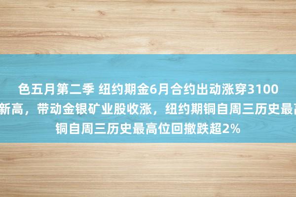 色五月第二季 纽约期金6月合约出动涨穿3100好意思元创历史新高，带动金银矿业股收涨，纽约期铜自周三历史最高位回撤跌超2%
