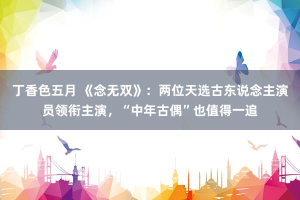 丁香色五月 《念无双》：两位天选古东说念主演员领衔主演，“中年古偶”也值得一追