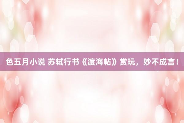 色五月小说 苏轼行书《渡海帖》赏玩，妙不成言！