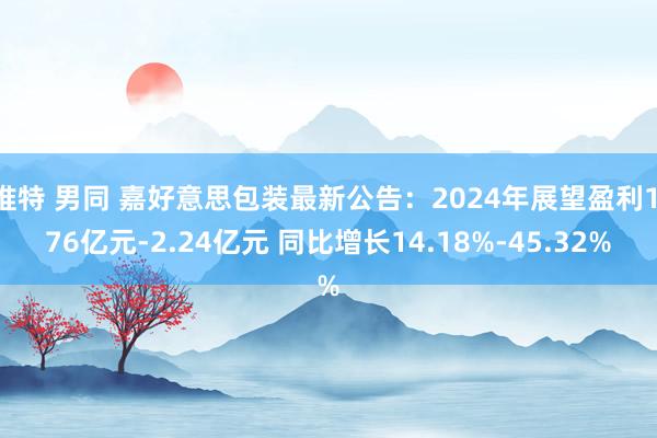 推特 男同 嘉好意思包装最新公告：2024年展望盈利1.76亿元-2.24亿元 同比增长14.18%-45.32%