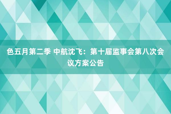 色五月第二季 中航沈飞：第十届监事会第八次会议方案公告