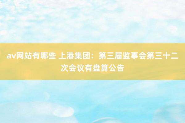 av网站有哪些 上港集团：第三届监事会第三十二次会议有盘算公告