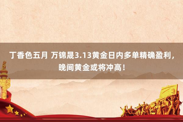 丁香色五月 万锦晟3.13黄金日内多单精确盈利，晚间黄金或将冲高！