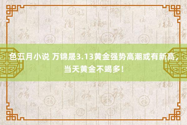 色五月小说 万锦晟3.13黄金强势高潮或有新高，当天黄金不竭多！