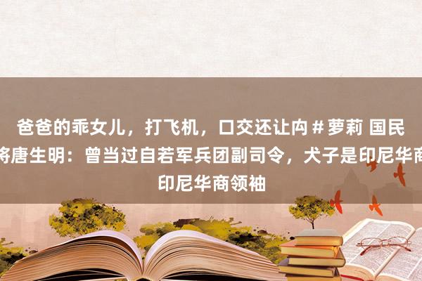 爸爸的乖女儿，打飞机，口交还让禸＃萝莉 国民党中将唐生明：曾当过自若军兵团副司令，犬子是印尼华商领袖