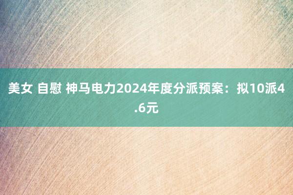 美女 自慰 神马电力2024年度分派预案：拟10派4.6元