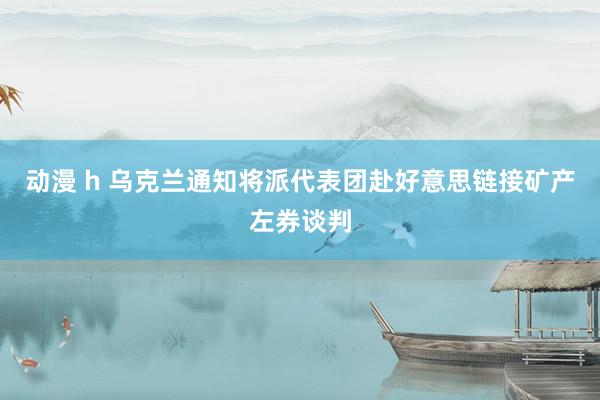 动漫 h 乌克兰通知将派代表团赴好意思链接矿产左券谈判