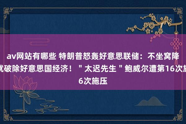 av网站有哪些 特朗普怒轰好意思联储：不坐窝降息就破除好意思国经济！＂太迟先生＂鲍威尔遭第16次施压