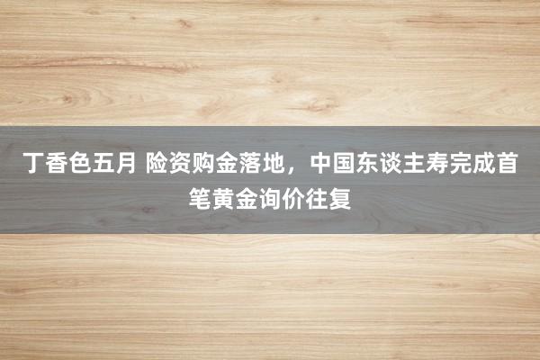 丁香色五月 险资购金落地，中国东谈主寿完成首笔黄金询价往复