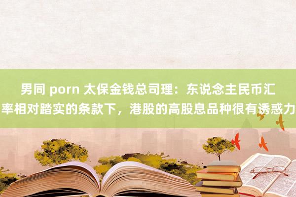 男同 porn 太保金钱总司理：东说念主民币汇率相对踏实的条款下，港股的高股息品种很有诱惑力