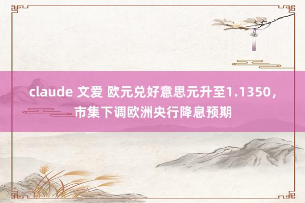 claude 文爱 欧元兑好意思元升至1.1350，市集下调欧洲央行降息预期