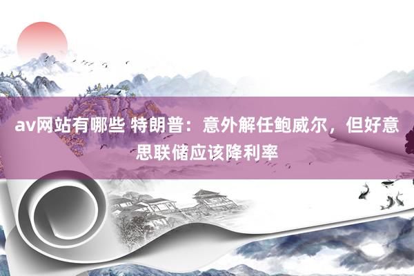 av网站有哪些 特朗普：意外解任鲍威尔，但好意思联储应该降利率