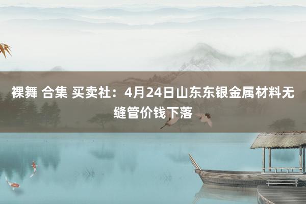 裸舞 合集 买卖社：4月24日山东东银金属材料无缝管价钱下落